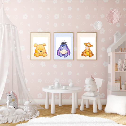 Pack 4 Láminas Infantiles Digitales | Decoración de Habitación para Niños y Bebés