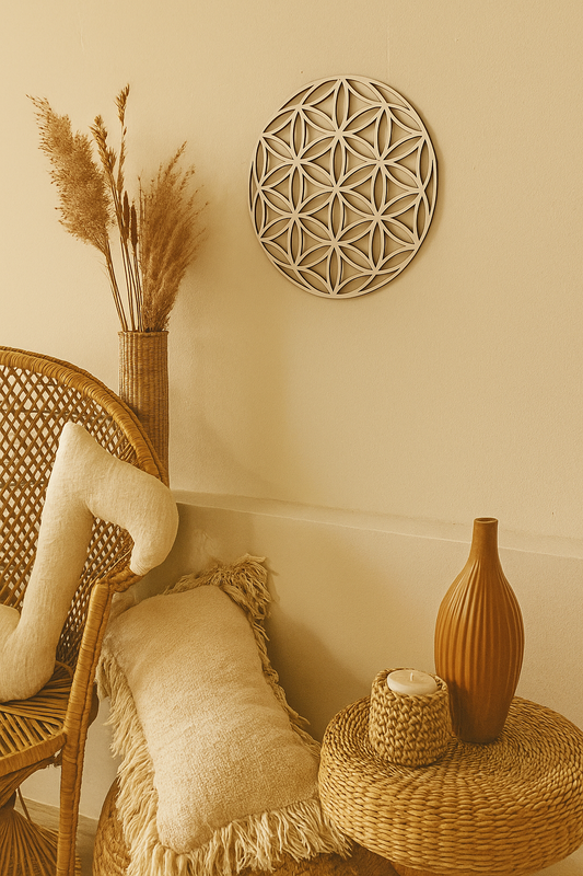 Flor de la Vida en madera – Decoración boho artesanal