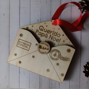 Sobre de madera personalizado para Navidad