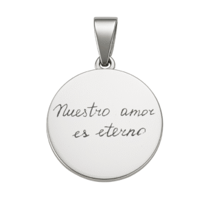 Colgante redondo letra manuscrito