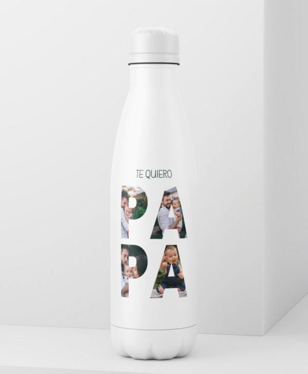 Botella personalizada con fotos “Te quiero papá”